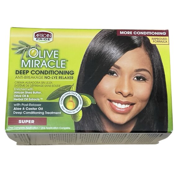 African Pride (Lot of 3) SUPER Olive Miracle No Lye Relaxer Exp 4/2027 - Picture 2 of 4